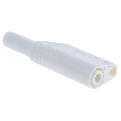 Hirschmann Test & Measurement White Male Banana Plug, 4 mm Connector, Screw Termination, 24A, 1000V ac/dc, Nickel
