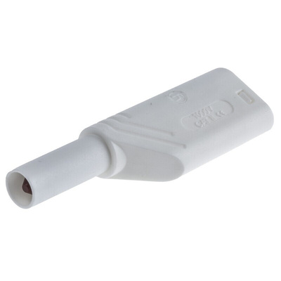 Hirschmann Test & Measurement White Male Banana Plug, 4 mm Connector, Screw Termination, 24A, 1000V ac/dc, Nickel