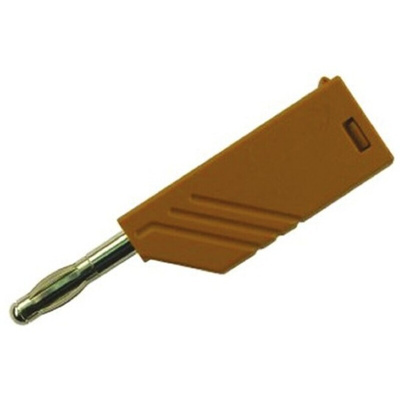 Hirschmann Test & Measurement Brown Male Banana Plug, 4 mm Connector, Screw Termination, 24A, 30 V ac, 60V dc, Nickel