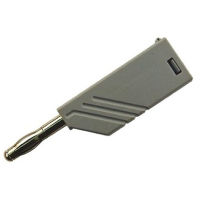 Hirschmann Test & Measurement Grey Male Banana Plug, 4 mm Connector, Screw Termination, 24A, 30 V ac, 60V dc, Nickel