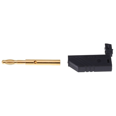 Hirschmann Test & Measurement Black Male Banana Plug, 4 mm Connector, Screw Termination, 24A, 30 V ac, 60V dc, Gold