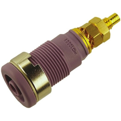 Hirschmann Test & Measurement Violet Female Banana Socket, 4 mm Connector, Solder Termination, 32A, 1000V ac/dc, Gold