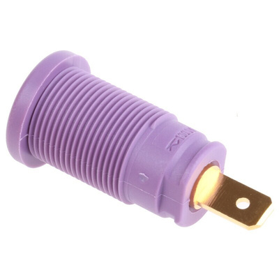 Hirschmann Test & Measurement Violet Female Banana Socket, 4 mm Connector, Tab Termination, 25A, 1000V ac/dc, Gold