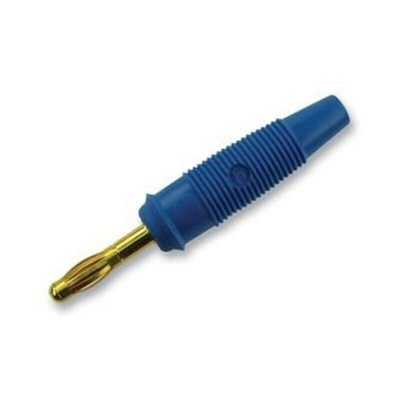 Hirschmann Test & Measurement Blue Male Banana Plug, 4 mm Connector, Solder Termination, 32A, 30 V ac, 60V dc, Gold