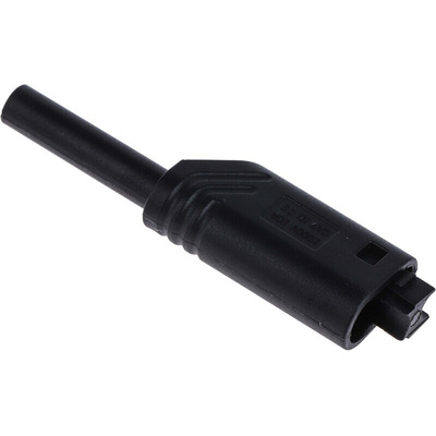 Hirschmann Test & Measurement Black Male Banana Plug, 2mm Connector, Solder Termination, 10A, 1000V ac/dc, Gold Plating