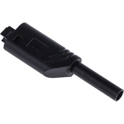 Hirschmann Test & Measurement Black Male Banana Plug, 2mm Connector, Solder Termination, 10A, 1000V ac/dc, Gold Plating