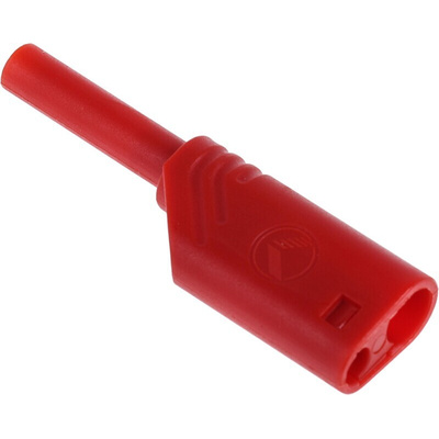 Hirschmann Test & Measurement Red Male Banana Plug, 2mm Connector, Solder Termination, 10A, 1000V ac/dc, Gold Plating