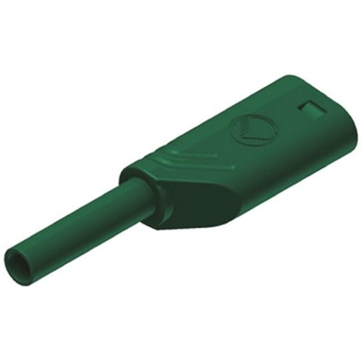 Hirschmann Test & Measurement Green Male Banana Plug, 2mm Connector, Solder Termination, 10A, 1000V ac/dc, Gold Plating