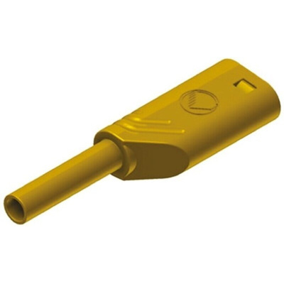 Hirschmann Test & Measurement Yellow Male Banana Plug, 2mm Connector, Solder Termination, 10A, 1000V ac/dc, Gold Plating