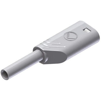 Hirschmann Test & Measurement White Male Banana Plug, 2mm Connector, Solder Termination, 10A, 1000V ac/dc, Gold Plating