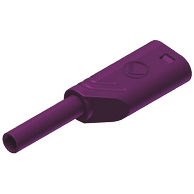 Hirschmann Test & Measurement Violet Male Banana Plug, 2mm Connector, Solder Termination, 10A, 1000V ac/dc, Gold Plating