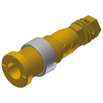 Hirschmann Test & Measurement Yellow Female Banana Socket, 2mm Connector, Solder Termination, 10A, 1000V ac/dc, Gold