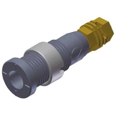 Hirschmann Test & Measurement Grey Female Banana Socket, 2mm Connector, Solder Termination, 10A, 1000V ac/dc, Gold