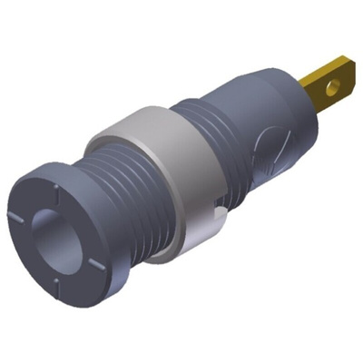 Hirschmann Test & Measurement Grey Female Banana Socket, 2mm Connector, Tab Termination, 10A, 1000V ac/dc, Gold Plating