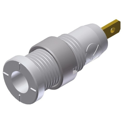 Hirschmann Test & Measurement White Female Banana Socket, 2mm Connector, Tab Termination, 10A, 1000V ac/dc, Gold Plating