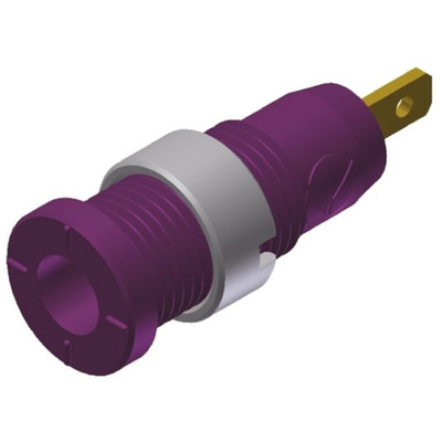 Hirschmann Test & Measurement Violet Female Banana Socket, 2mm Connector, Tab Termination, 10A, 1000V ac/dc, Gold
