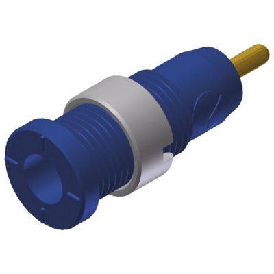 Hirschmann Test & Measurement Blue Female Banana Socket, 2mm Connector, Solder Termination, 10A, 1000V ac/dc, Gold