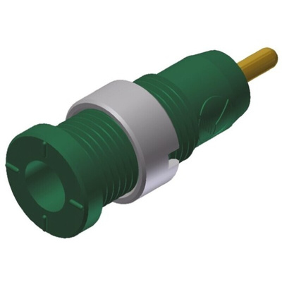 Hirschmann Test & Measurement Green Female Banana Socket, 2mm Connector, Solder Termination, 10A, 1000V ac/dc, Gold