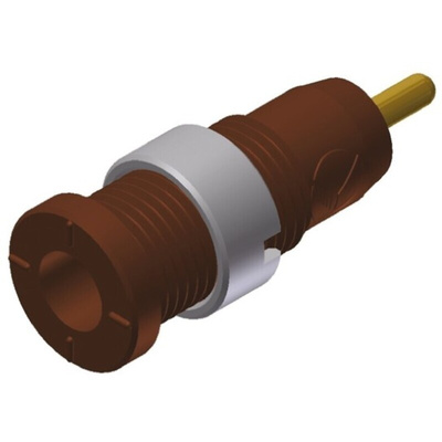 Hirschmann Test & Measurement Brown Female Banana Socket, 2mm Connector, Solder Termination, 10A, 1000V ac/dc, Gold