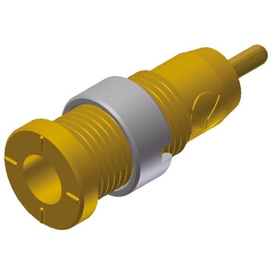 Hirschmann Test & Measurement Yellow Female Banana Socket, 2mm Connector, Solder Termination, 10A, 1000V ac/dc, Gold