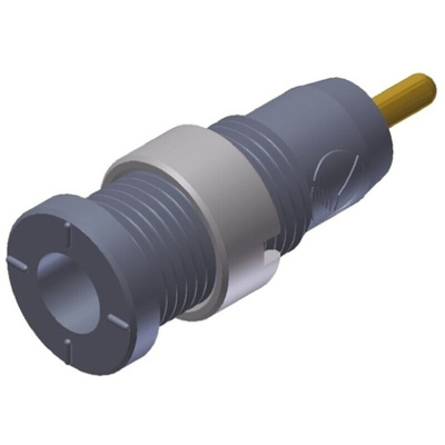 Hirschmann Test & Measurement Grey Female Banana Socket, 2mm Connector, Solder Termination, 10A, 1000V ac/dc, Gold