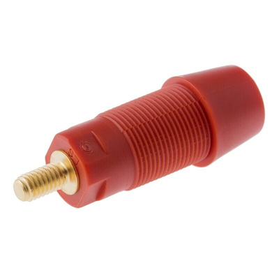 Schutzinger Red Female Banana Socket, 4 mm Connector, 32A, 1000V, Gold Plating