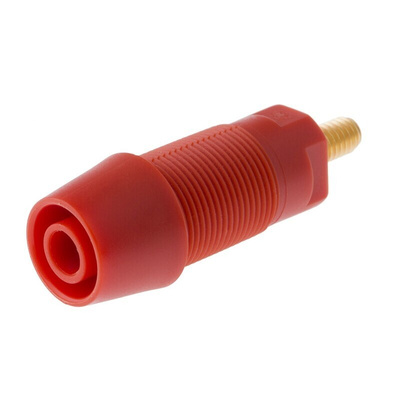 Schutzinger Red Female Banana Socket, 4 mm Connector, 32A, 1000V, Gold Plating