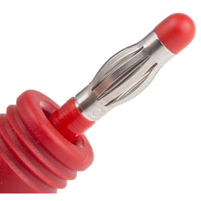 Staubli Red Female, Male Banana Coupler, 4 mm Connector, Press Fit Termination, 25A, 30 V, 60V dc, Nickel Plating