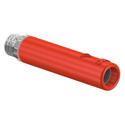 Staubli Red Female Banana Socket, 4 mm Connector, Screw Termination, 32A, 30 V, 60V dc, Nickel Plating