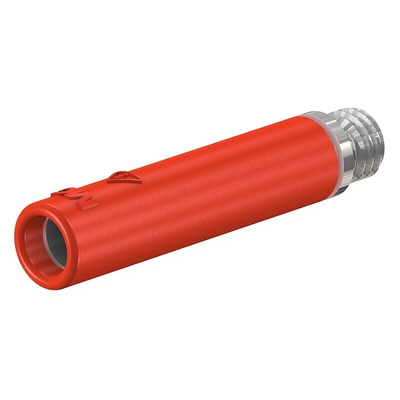 Staubli Red Female Banana Socket, 4 mm Connector, Screw Termination, 32A, 30 V, 60V dc, Nickel Plating