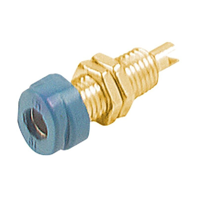 Hirschmann Test & Measurement Blue Female Banana Socket, 4 mm Connector, M6 Thread, Solder Termination, 16A, 30 V ac,