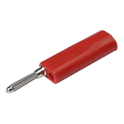 Hirschmann Test & Measurement Red Male Banana Plug, 4 mm Connector, Solder Termination, 16A, 30 V ac, 60V dc, Nickel