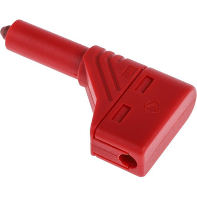 Hirschmann Test & Measurement Red Male Banana Plug, 4 mm Connector, Screw Termination, 24A, 1000V ac/dc, Nickel Plating