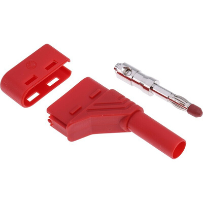Hirschmann Test & Measurement Red Male Banana Plug, 4 mm Connector, Screw Termination, 24A, 1000V ac/dc, Nickel Plating
