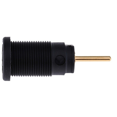 Hirschmann Test & Measurement Black Female Banana Socket, 4 mm Connector, Solder Termination, 24A, 1000V ac/dc, Gold