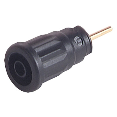 Hirschmann Test & Measurement Black Female Banana Socket, 4 mm Connector, Solder Termination, 24A, 1000V ac/dc, Gold