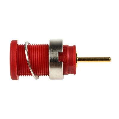 Hirschmann Test & Measurement Red Female Banana Socket, 4 mm Connector, Solder Termination, 24A, 1000V ac/dc, Gold