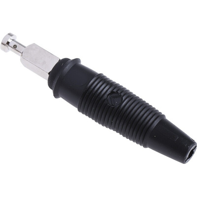 Hirschmann Test & Measurement Black Male Banana Plug, 4 mm Connector, Solder Termination, 32A, 30 V ac, 60V dc, Nickel