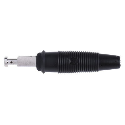 Hirschmann Test & Measurement Black Male Banana Plug, 4 mm Connector, Solder Termination, 32A, 30 V ac, 60V dc, Nickel