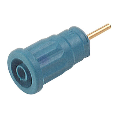Hirschmann Test & Measurement Blue Female Banana Socket, 4 mm Connector, Solder Termination, 24A, 1000V ac/dc, Gold
