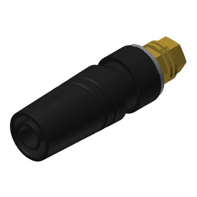 Hirschmann Test & Measurement Black Female Banana Socket, 4 mm Connector, M4 Thread Termination, 32A, 1000V ac/dc, Gold