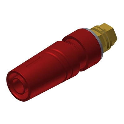 Hirschmann Test & Measurement Red Female Banana Socket, 4 mm Connector, M4 Thread Termination, 32A, 1000V ac/dc, Gold