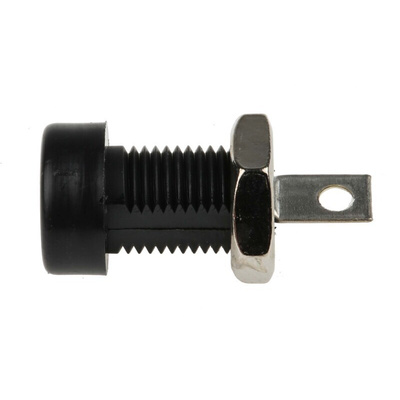 Cinch Connectors Black Female Banana Socket, 4 mm Connector, Solder Termination, 15A, 3500V, Tin Plating