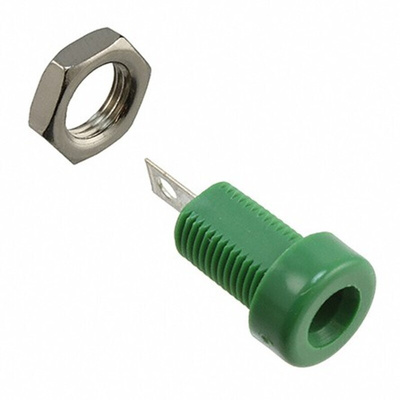 Cinch Green Female Banana Socket, 4 mm Connector, Solder Termination, 15A, 3500V, Tin Plating