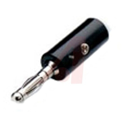 Mueller Electric Black Male Banana Plug, 4 mm Connector, Screw Termination, 15A, Nickel Plating