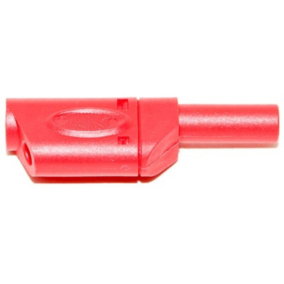 Mueller Electric Red Male Banana Plug, 4 mm Connector, Solder Termination, 20A, 1000V, Nickel Plating