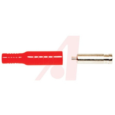 Mueller Electric Red Female Banana Socket, 4 mm Connector, Crimp, Solder Termination, 15A, 5000V dc, Nickel Plating