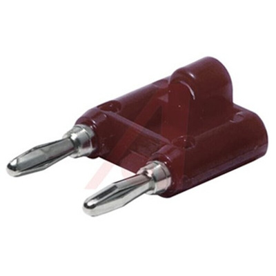 Mueller Electric Red Male Banana Plug, 4 mm Connector, Screw Termination, 15A, 5000V, Nickel Plating