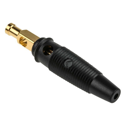 Hirschmann Test & Measurement Black Male Banana Plug, 4 mm Connector, Solder Termination, 30A, 30 V ac, 60V dc, Gold,