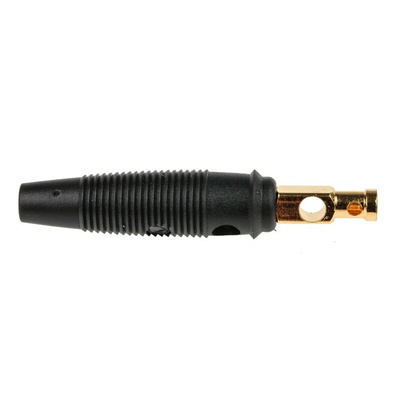 Hirschmann Test & Measurement Black Male Banana Plug, 4 mm Connector, Solder Termination, 30A, 30 V ac, 60V dc, Gold,